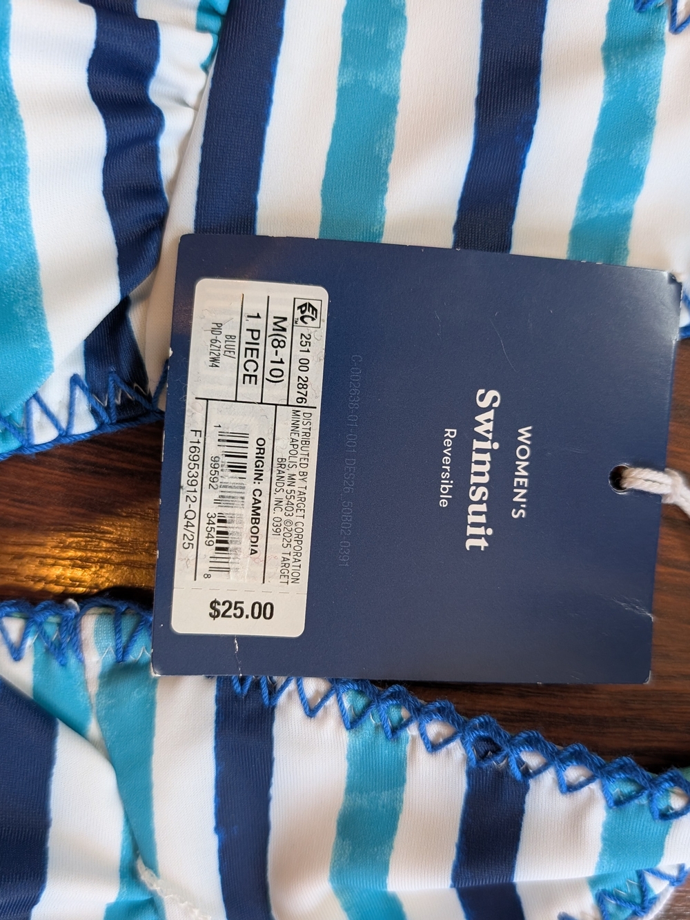 Roller Rabbit Target New Reversible Teal Floral Bikini Top Blue M Summer Beach - Picture 6 of 9